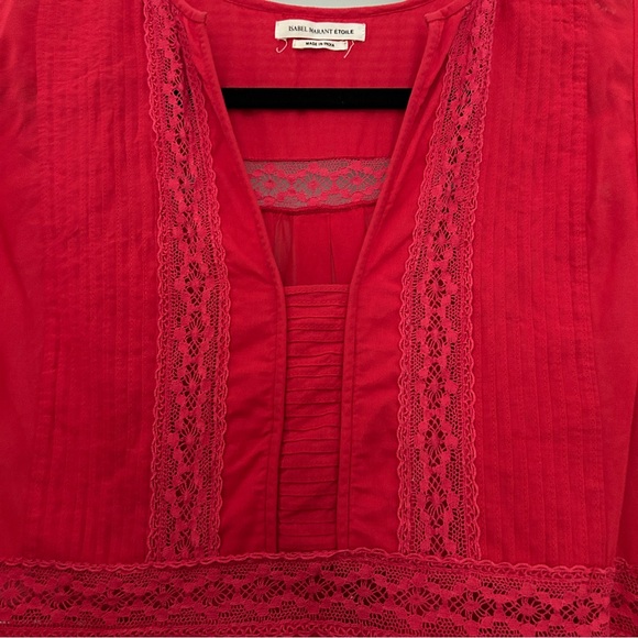Isabel Marant etoile red lace blouse size 38 or 6 - Picture 5 of 11